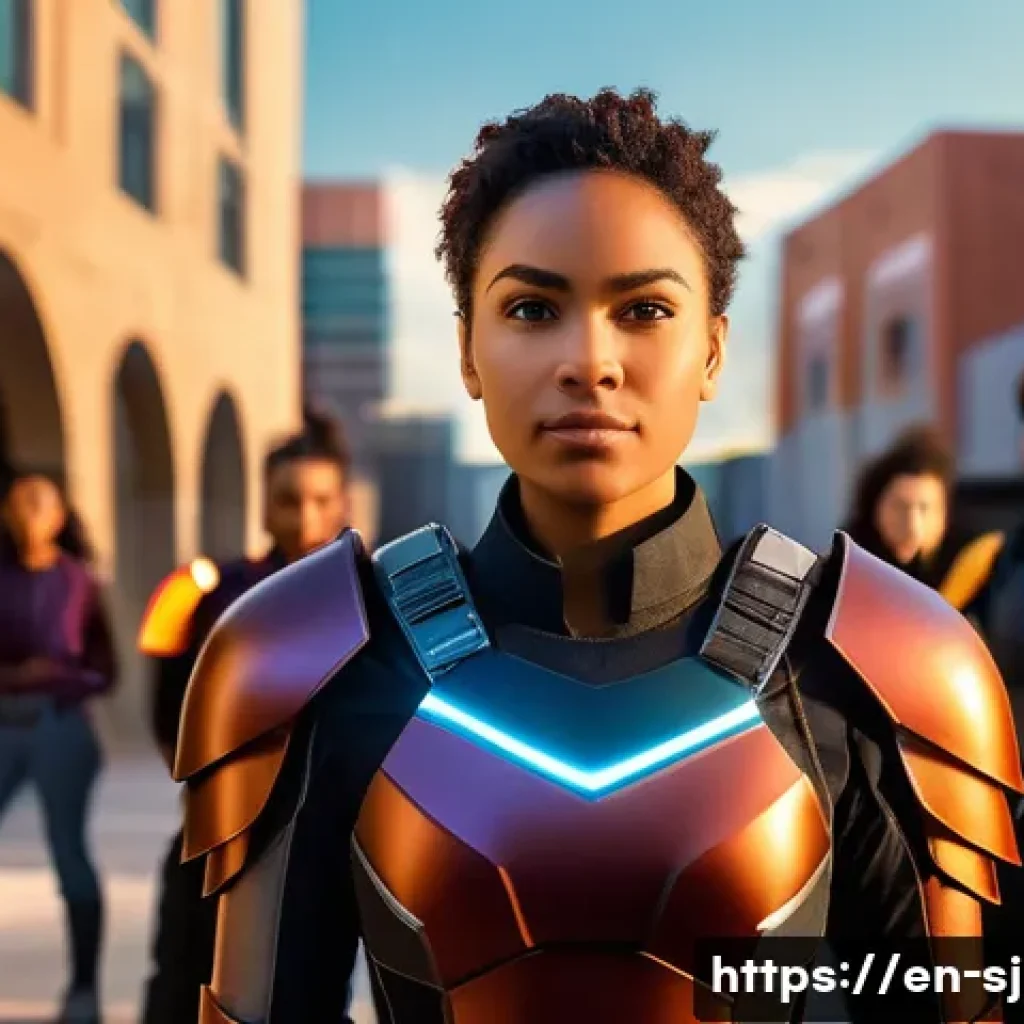 시크릿쥬쥬 캐릭터 이름별 성격 - A courageous and empathetic female team leader standing confidently at the forefront of a diverse gr...